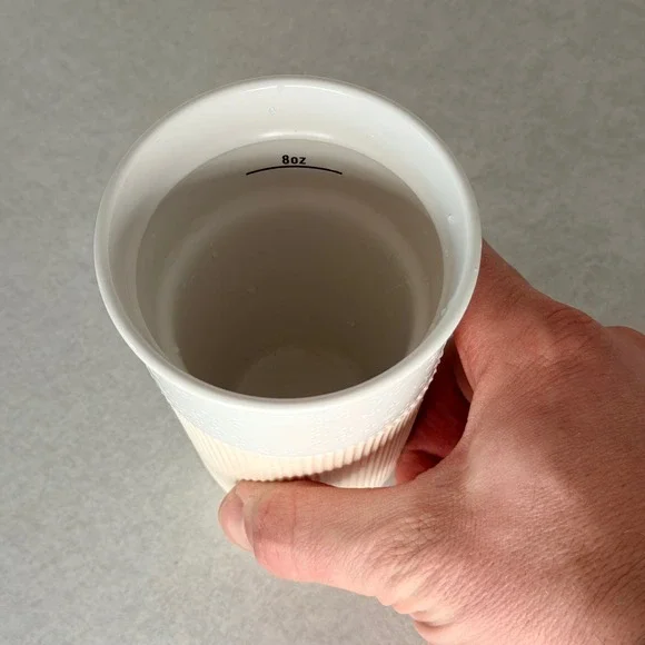 Starbucks 8oz Ceramic Travel Mug Tumbler White Cream Silicone Sleeve 2013 - Picture 4 of 6